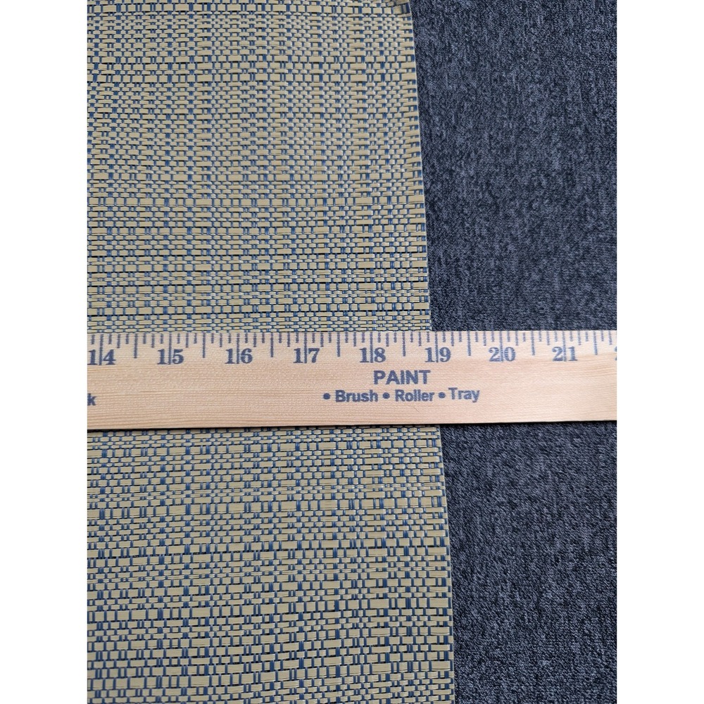 Chilewich Bamboo Woven Placemats Blue Cream Rectangular Set of 2 Table Mats - Picture 4 of 6